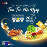 Ăn Ngon Sống Khoẻ Cùng MBBank - Ưu Đãi Lên Đến 20% Cho Chủ Thẻ