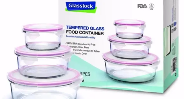 Bộ hộp thủy tinh tròn GLASSLOCK 3 món 405 + 950 + 2050ml GL156