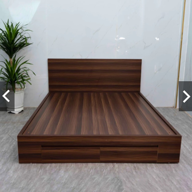GIƯỜNG NGỦ GỖ MDF 2 HỘC KÉO