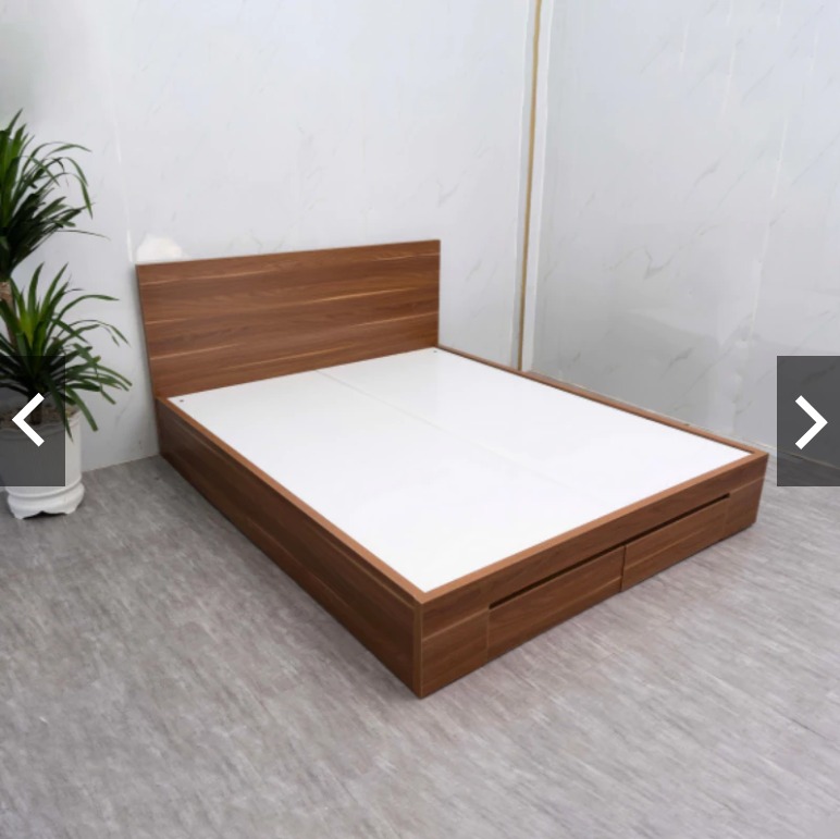 GIƯỜNG NGỦ GỖ MDF 2 HỘC KÉO